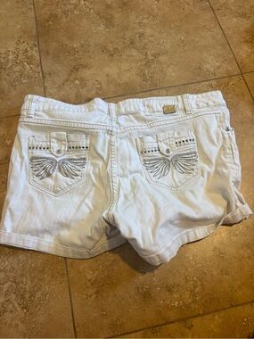 Y2K White Embroidered Denim Women’s Shorts